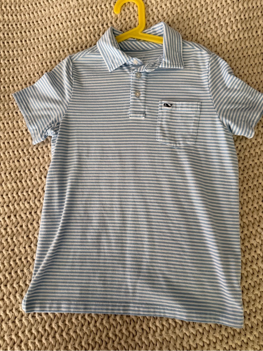 Vineyard vines blue and white polo shirt